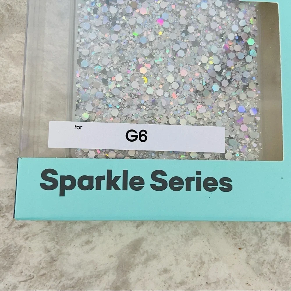 NWT G6 silver sparkly sparkle series protective phone case